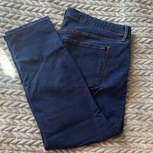 Old Navy Women's mid rise power slim straight Jeans - Dark Blue